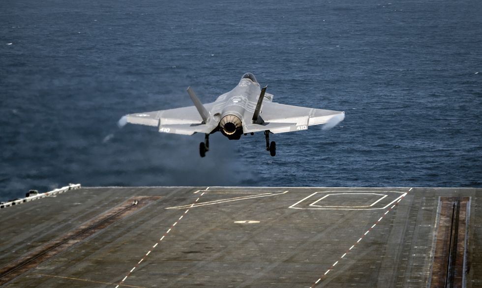 200915 n hs181 1028 pacific ocean sept 15, 2020 an f 35c lightning ii from the “argonauts” of strike fighter squadron vfa 147 takes off from the flight deck of nimitz class nuclear aircraft carrier uss carl vinson cvn 70 vinson is currently underway with carrier air wing two, fully integrating and operating together for the first time since the addition of the f 35c lightning ii vinson is completing flight deck certification and carrier air traffic control center certification us navy photo by mass communication specialist 3rd class haydn n smithreleased