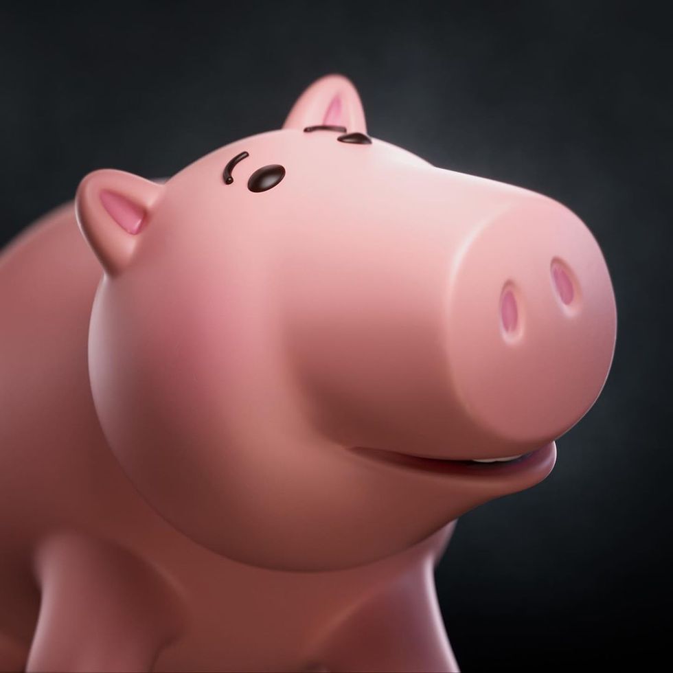 Pink, Domestic pig, Saving, Piggy bank, Suidae, Snout, Mouth, Animal figure, Money handling, 