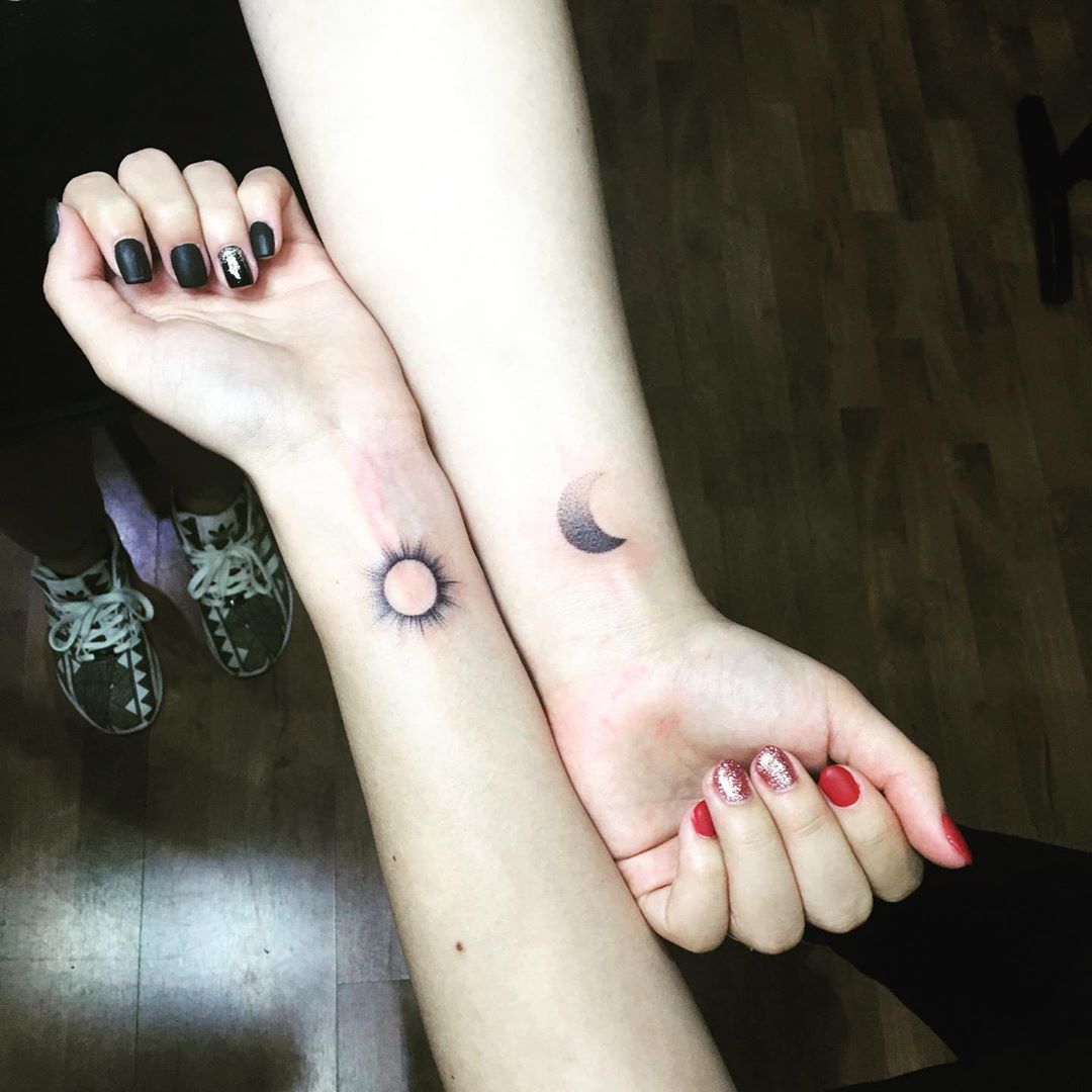 best friend matching tattoos on finger