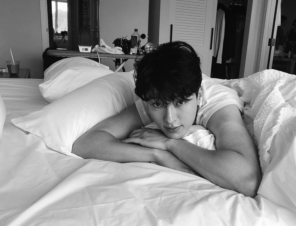 White, Black-and-white, Snapshot, Sleep, Bed sheet, Arm, Bed, Nap, Bedding, Room, 