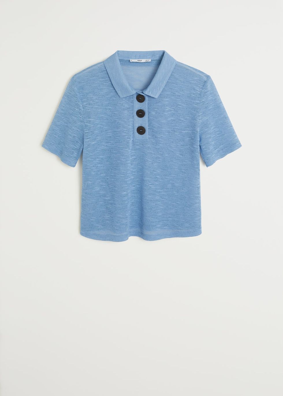 Clothing, Blue, White, Sleeve, Aqua, T-shirt, Collar, Turquoise, Azure, Product, 