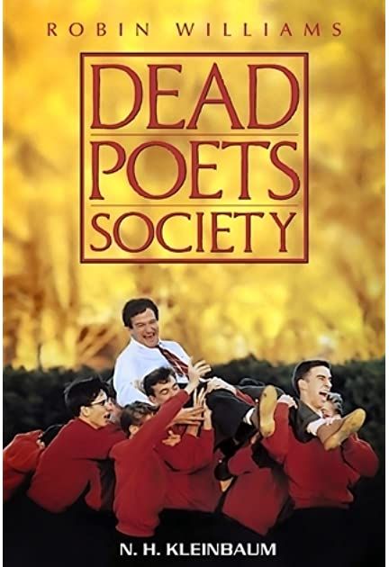dead poets society book cover featuring robin williams in a still from the famous movie