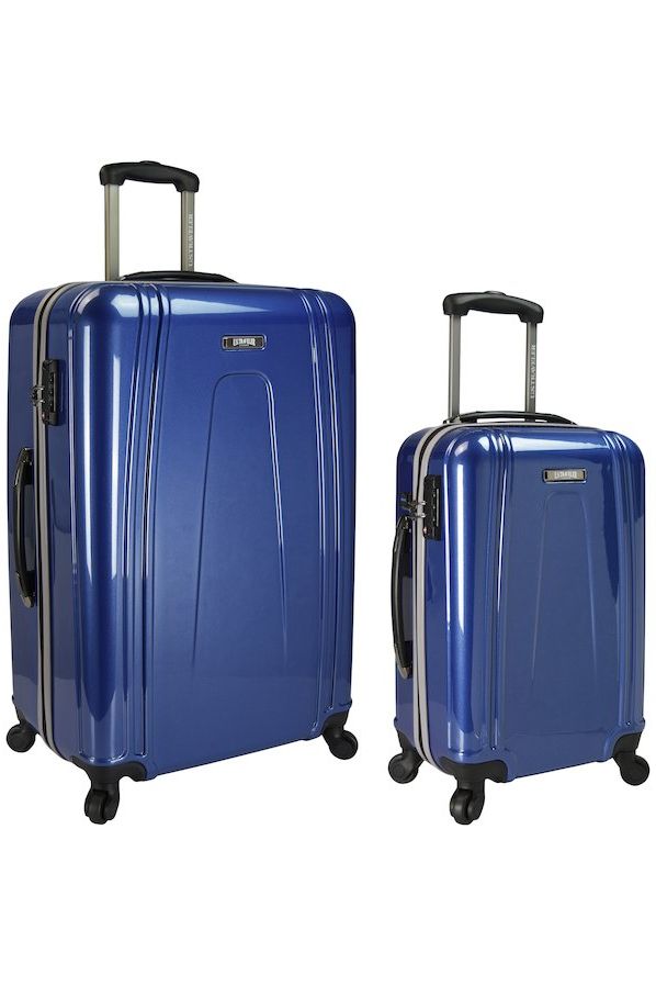 Suitcase, Hand luggage, Blue, Baggage, Cobalt blue, Luggage and bags, Bag, Rolling, Travel, Wheel, 