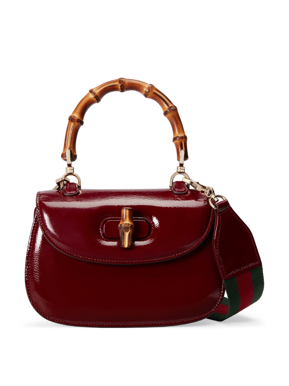 a red purse with a strap