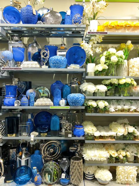 Blue, Cobalt blue, Blue and white porcelain, Porcelain, Flower, Plant, Floristry, Shelf, Collection, 