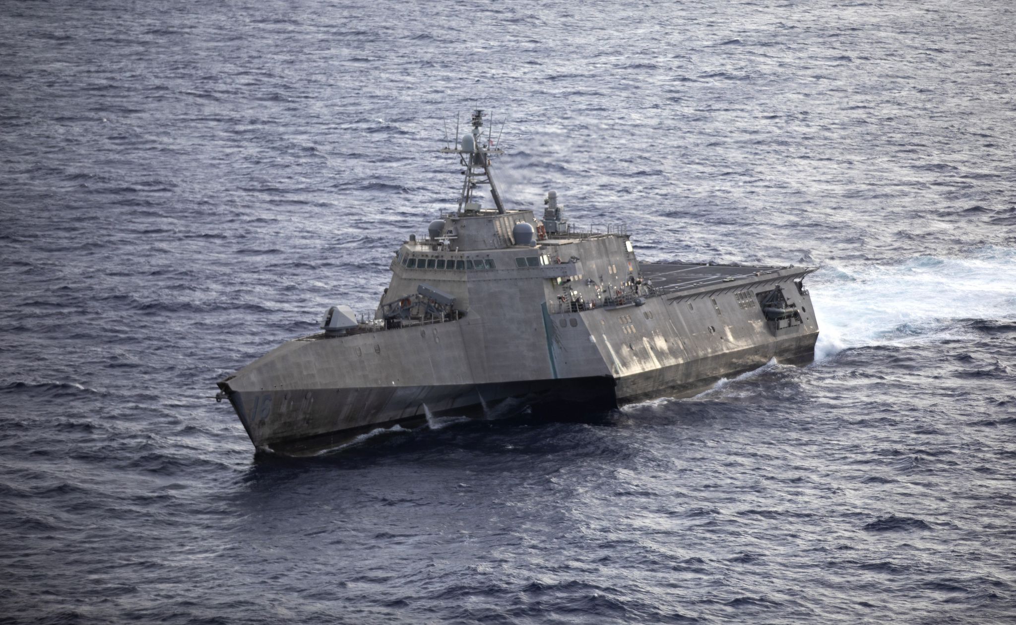 the independence variant littoral combat ship uss tulsa lcs 16 transits the philippine sea tulsa, part of destroyer squadron seven, is on a rotational deployment, operating in the us 7th fleet area of operations to enhance interoperability with partners and serve as a ready response force in support of a free and open indo pacific region us navy photo by mass communication specialist 1st class devin m langer