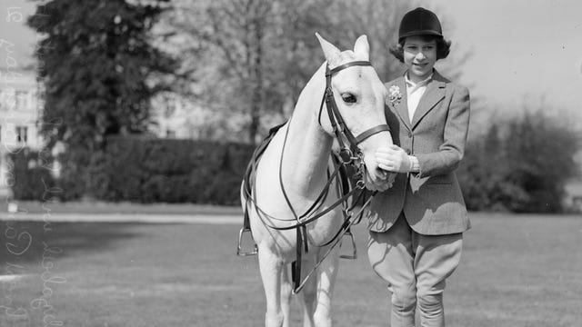 Princess Elizabeth with a pony