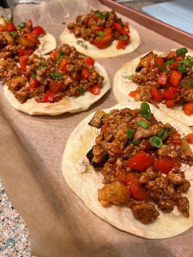 meal delivery service tostadas on a sheet pan