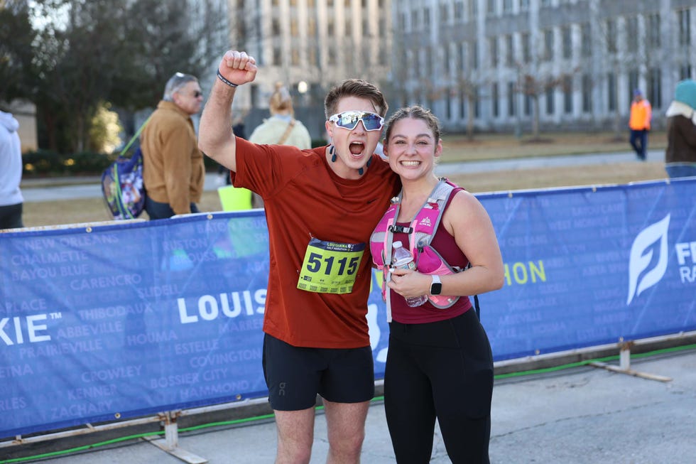 Participants celebrating at a running event