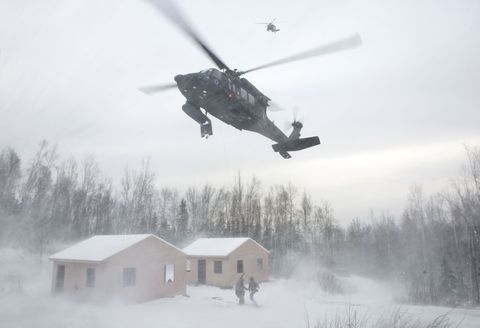 alaska air national guardsmen with the 212th rescue squadron and alaska army national guardsmen with the 1st battalion, 207th aviation regiment, participate in a mass casualty training event at joint base elmendorf richardson, alaska, nov 21, 2017 during the exercise, the rescue operators located, assessed, treated and evacuated numerous casualties while engaging and eliminating multiple attacks from opposition forces us air force photo by alejandro peña