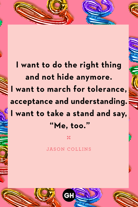 pride month quote on pink background