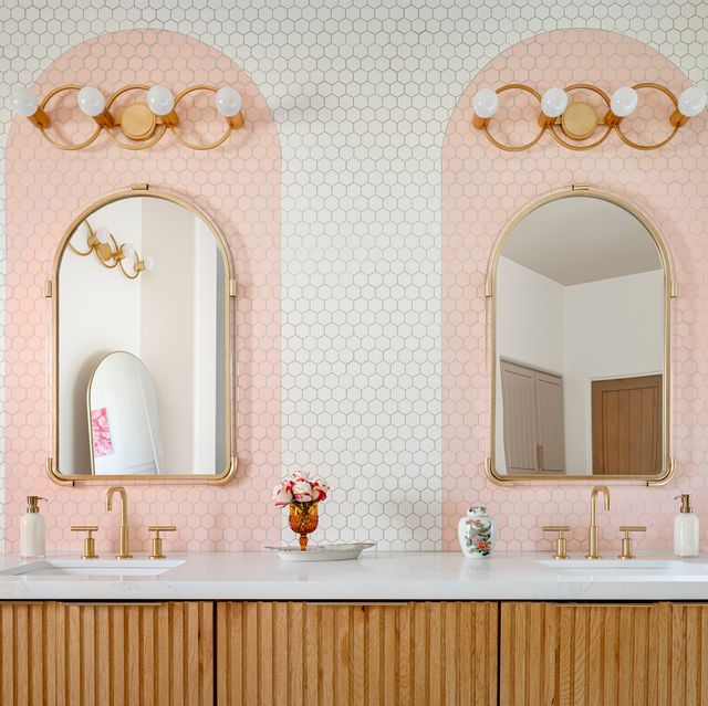 Glass Shelf over Sink - Traditional - bathroom - Elle Decor