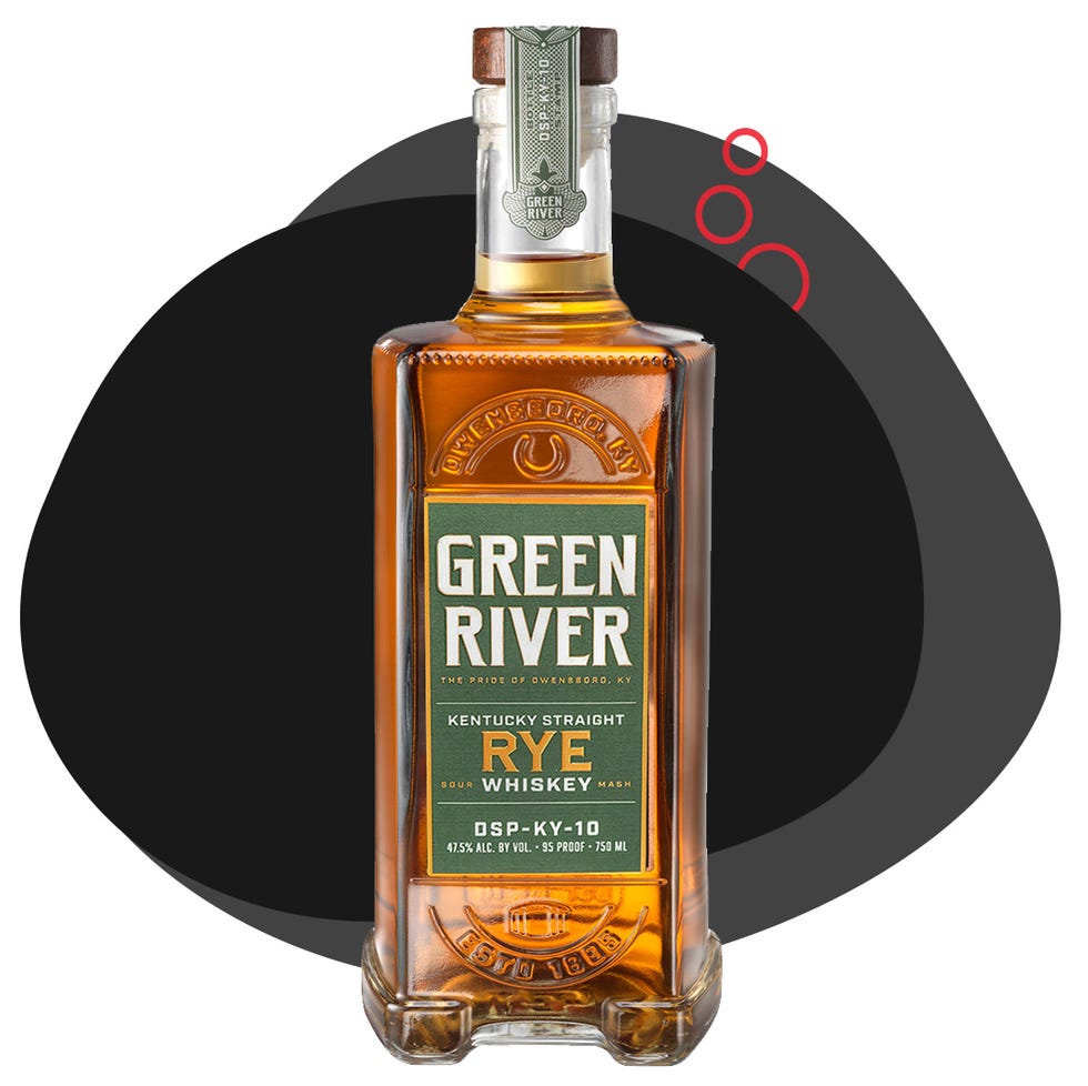 bottle of green river kentucky straight rye whiskey