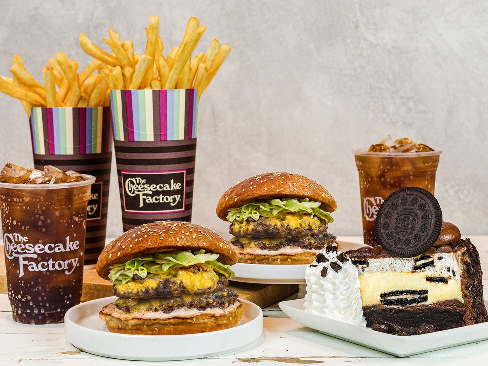 7 for 20 deal featuring burgers, fries, and cheesecake