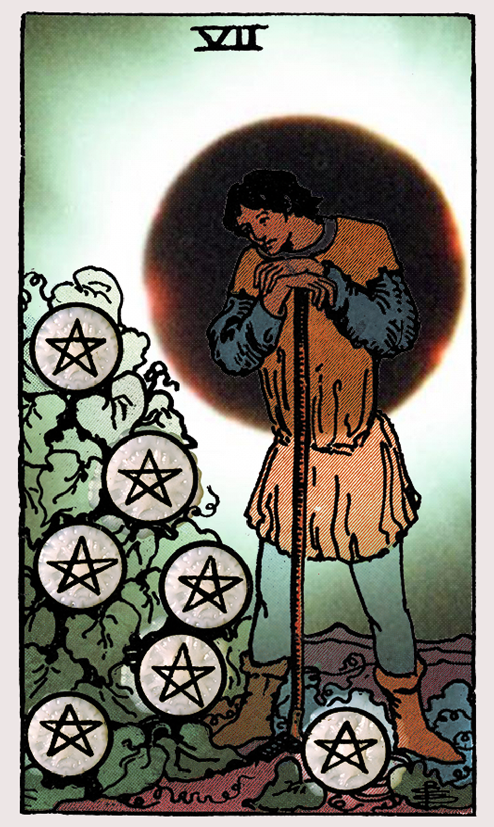 Tarot Card Seven of Coins