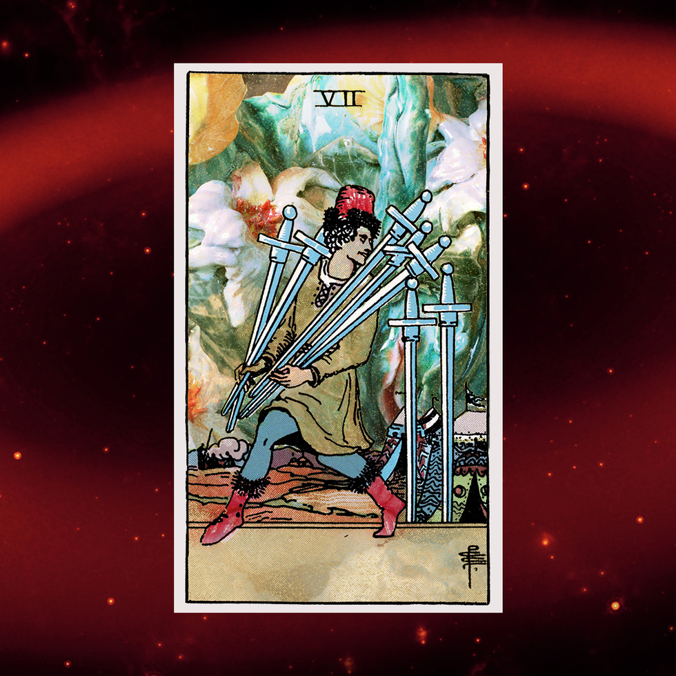 the seven of swords tarot card