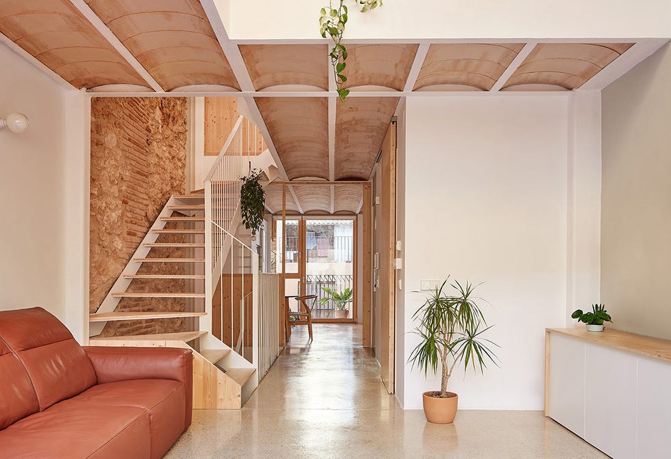 Renovated historic house, with living room and stairs