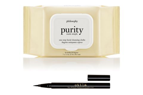 Philosophy Purity made simple cleansing cloths and Stila eyeliner