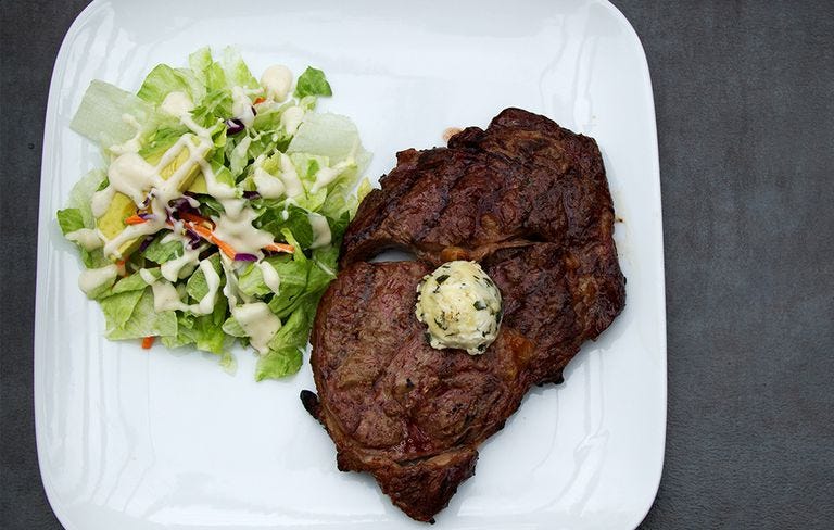 Dish, Food, Cuisine, Flat iron steak, Steak, Ingredient, Pork chop, Fried food, Rib eye steak, Carne asada, 
