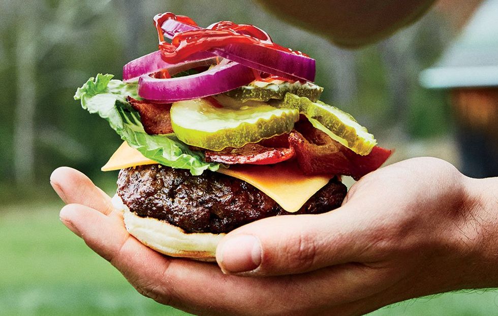 Hamburger, Food, Buffalo burger, Junk food, Fast food, Cheeseburger, Dish, Cuisine, Burger king premium burgers, Whopper, 