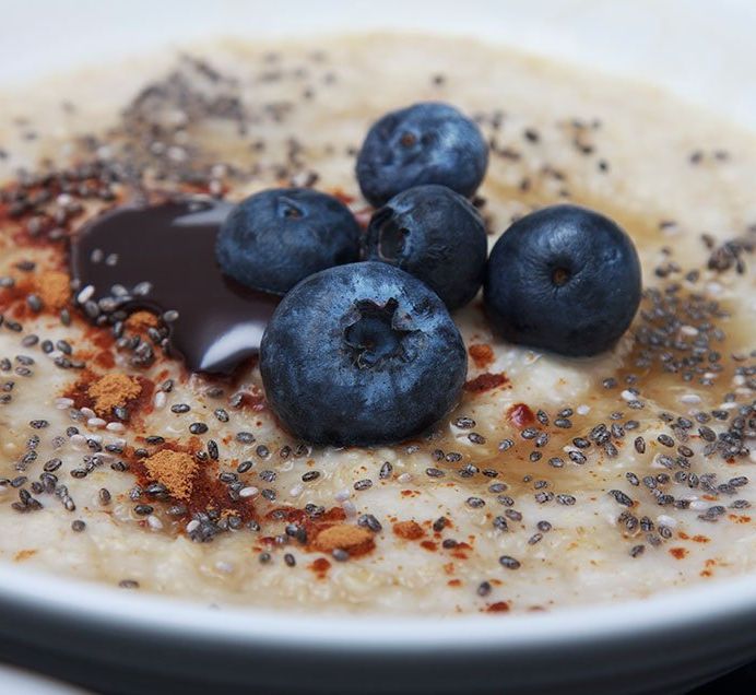 Make instant oatmeal healthier by topping it with nuts and berries.