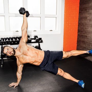 weighted side plank oblique workout
