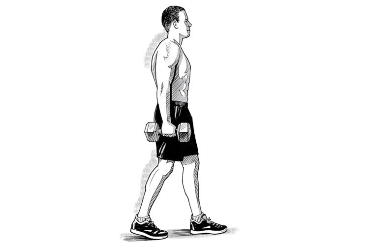 single arm carry oblique workout