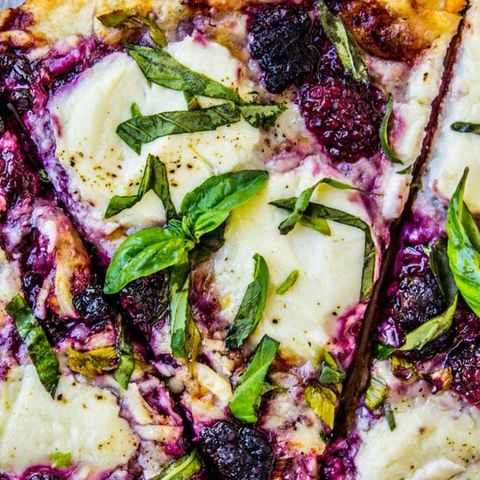 Blackberry Ricotta Pizza with Basil