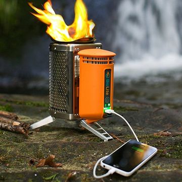 camping stove charges phone