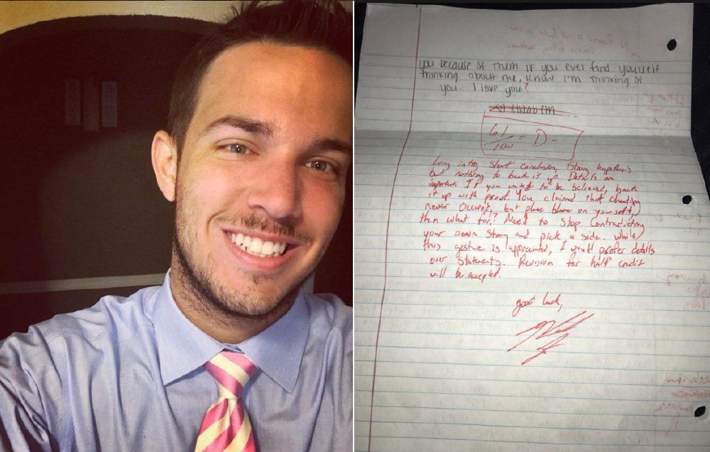 ​College Tries to Suspend Student for Grading Ex-Girlfriend's Apology Letter