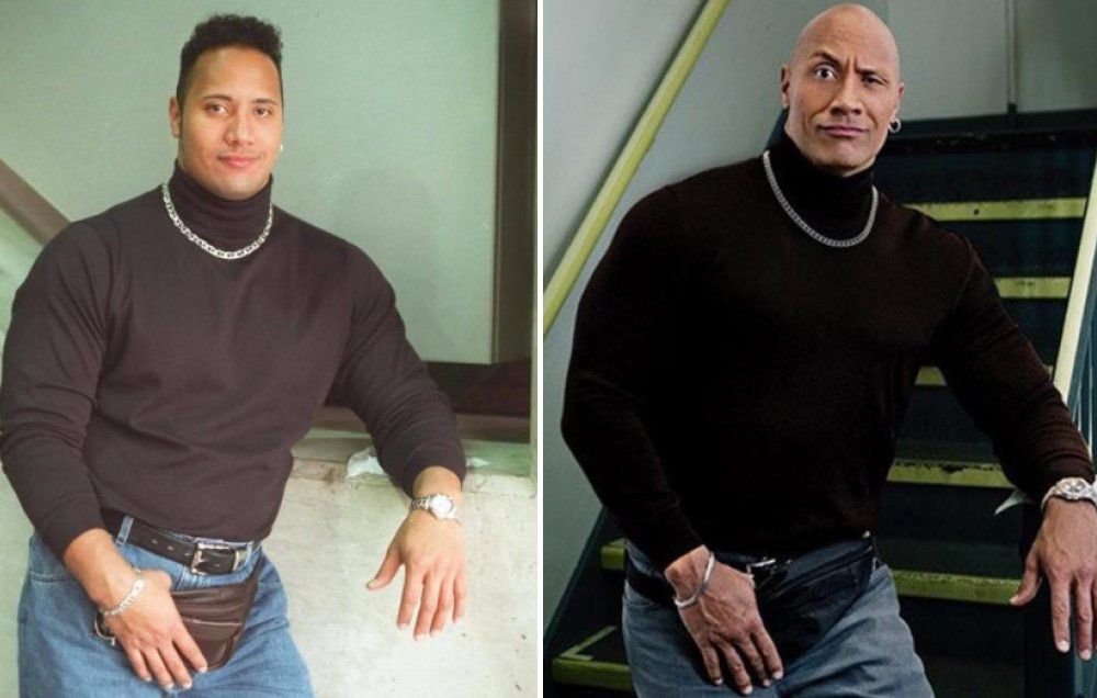 The Rock Inspires Fans By Recreating Hilarious Throwback Photo | Men's  Health