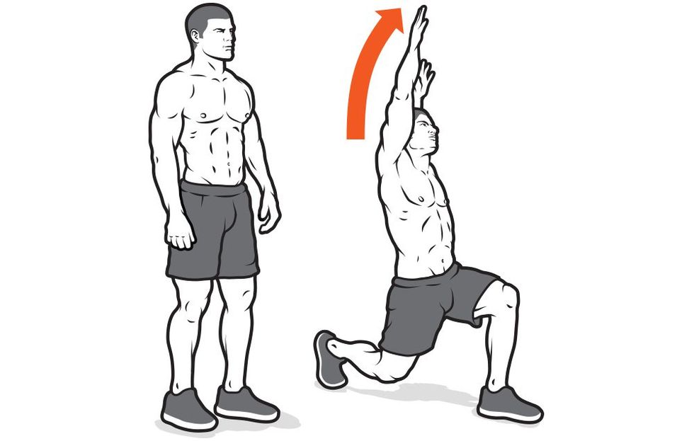 Reverse lunge with reachback