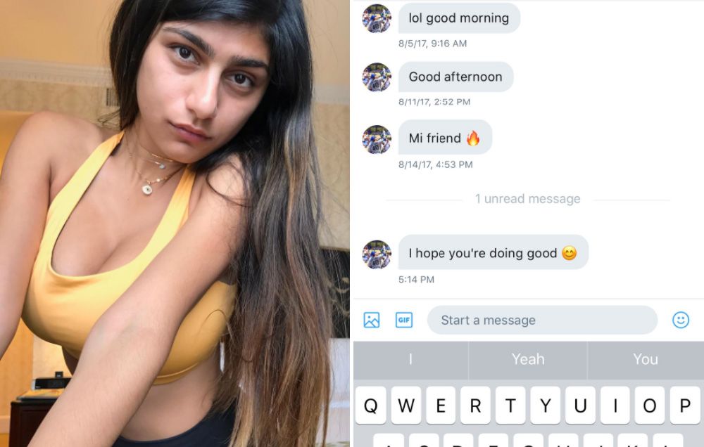 1000px x 636px - Porn Star Mia Khalifa Trolls Yet Another Pro Athlete Who Tried To Slide  Into Her DMs | Men's Health