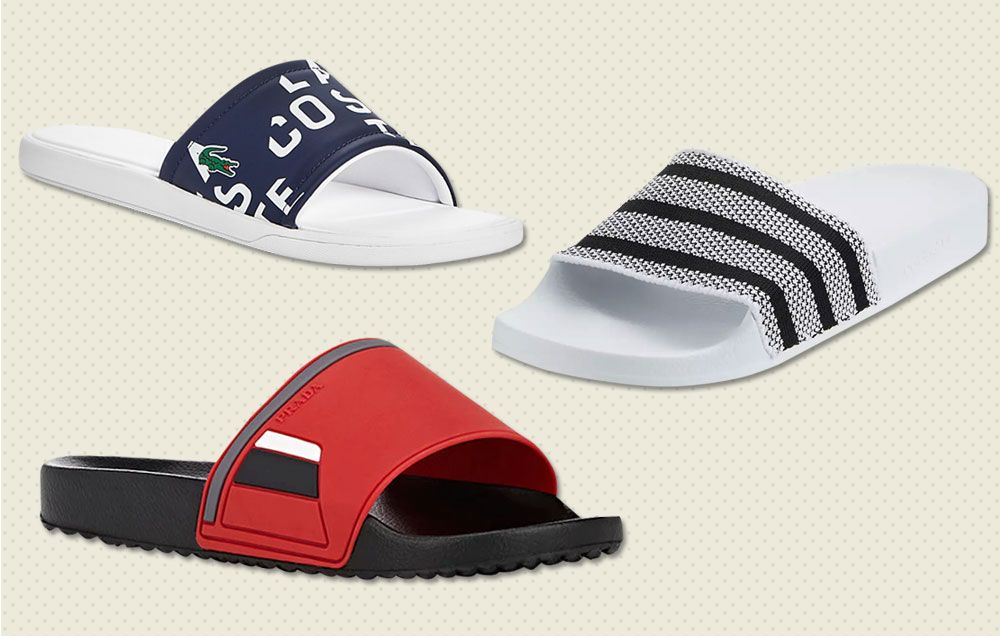 linen Early Accordingly Slides Are Officially the Only Sandals Men Can Wear On the Street​ | Men's  Health