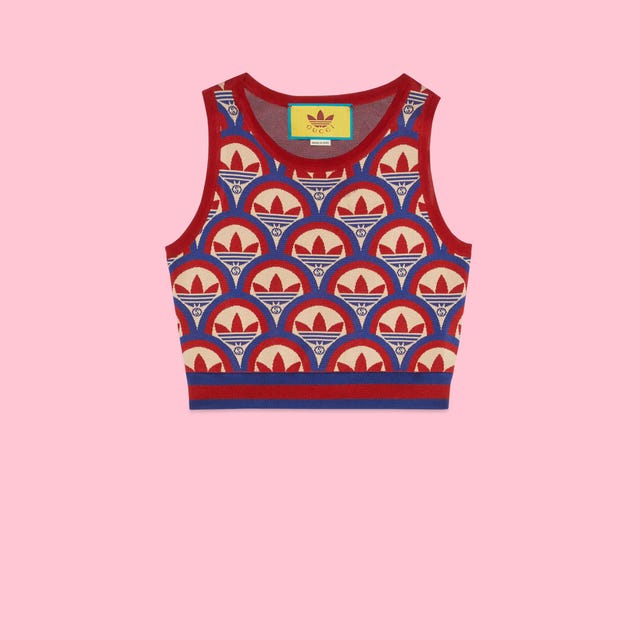 Gucci x Adidas Gucci x adidas Corset Printed Crop Top - Red Tops