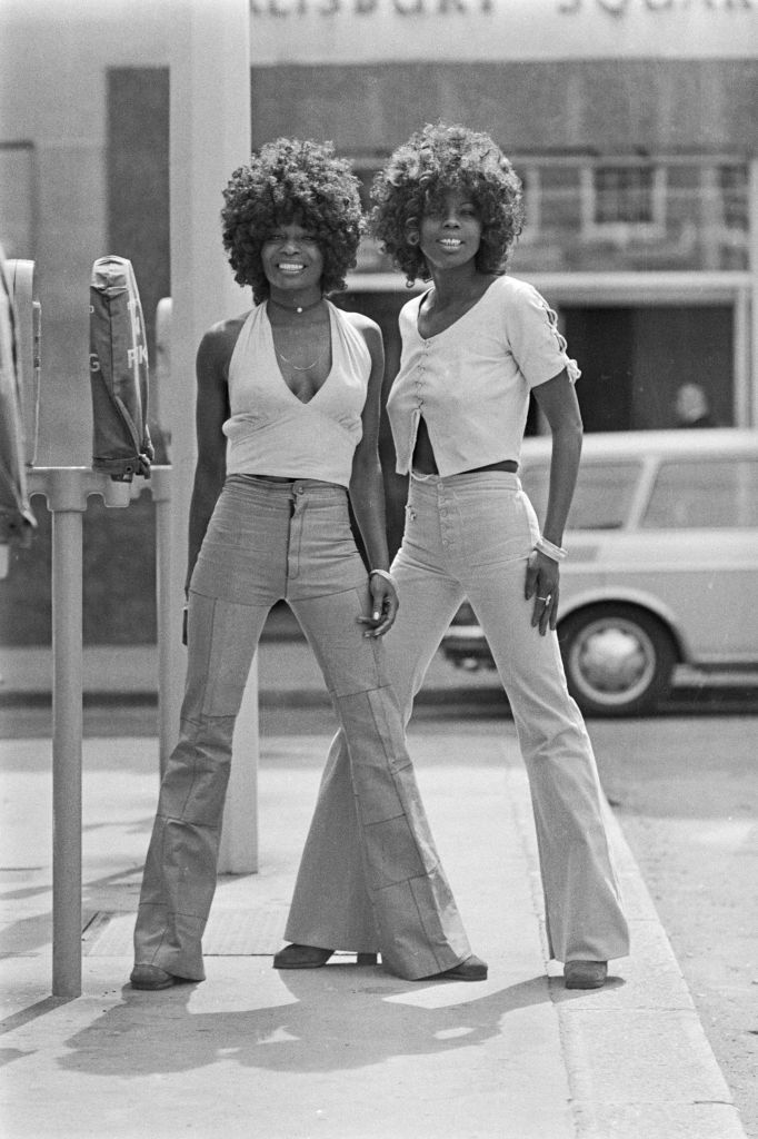 models joanne white and ethel coley, who both appeared in the original london cast for stage musical hair, 4th august 1972 photo by jack kaydaily expresshulton archivegetty images