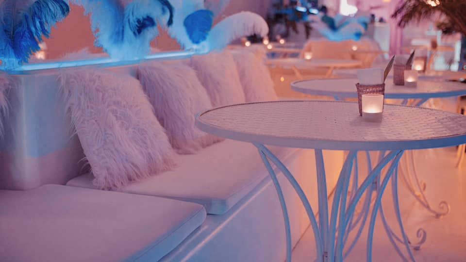 Blue, Pink, Table, Furniture, Room, Interior design, Textile, Chair, 