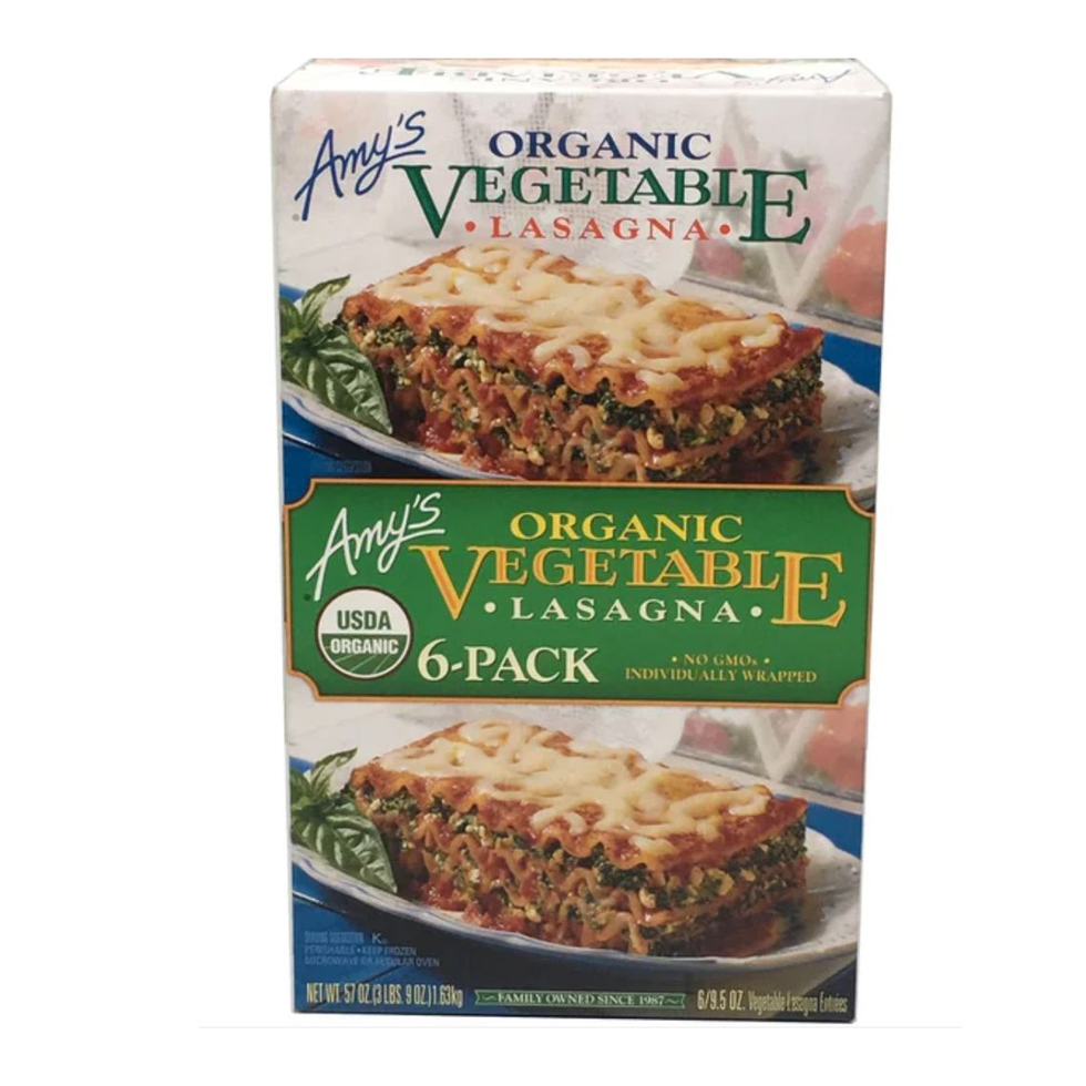 frozen organic vegetable lasagna package