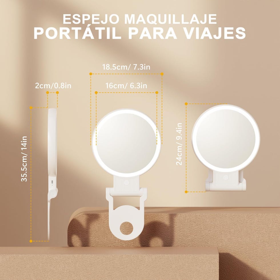 espejo con luz incorporada y aumento