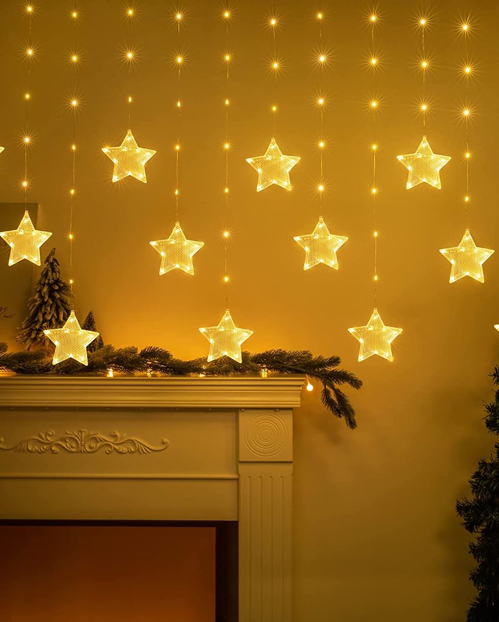 cortina de luces de navidad
