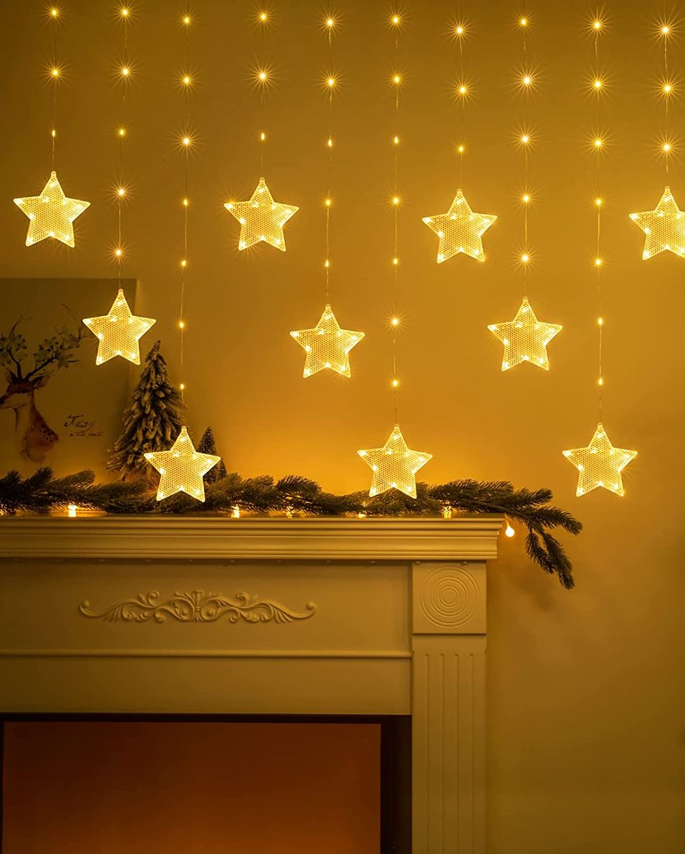 cortina de luces de navidad