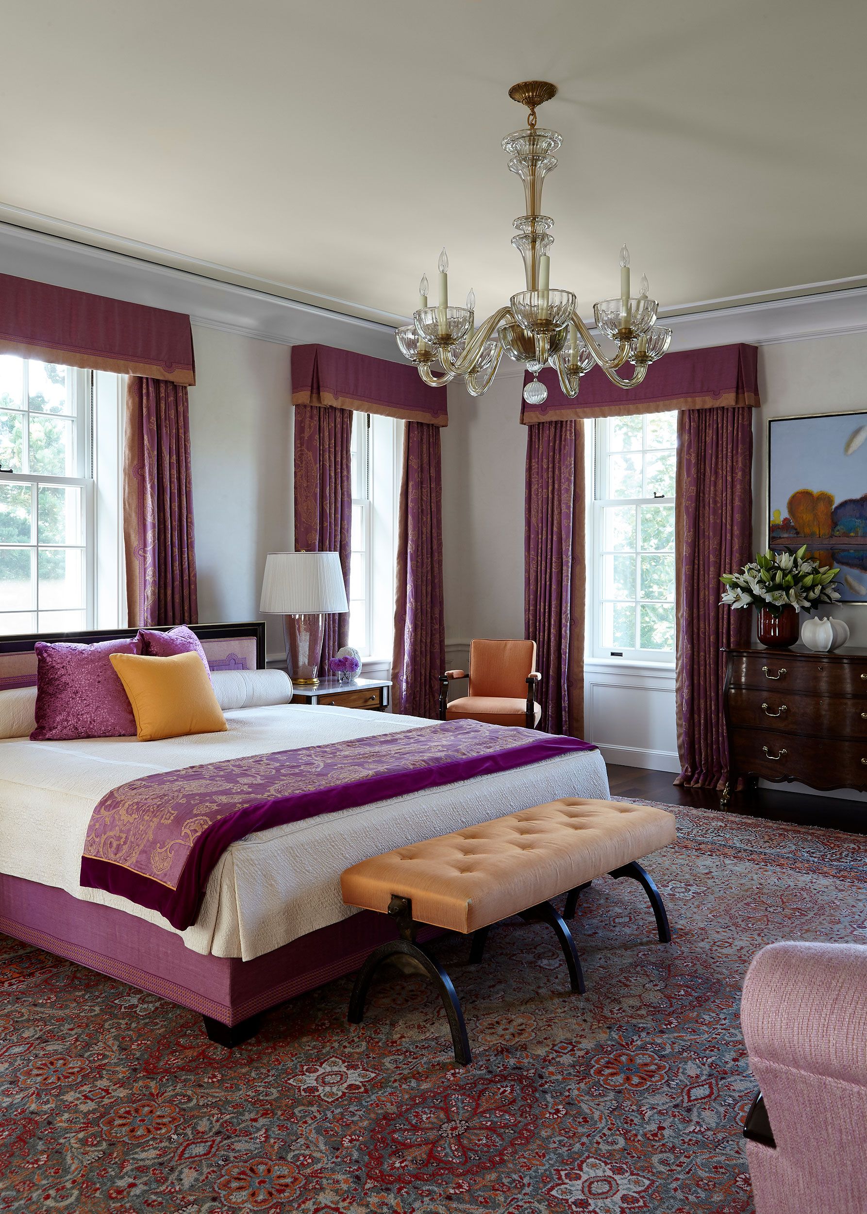 elegant bedroom designs purple