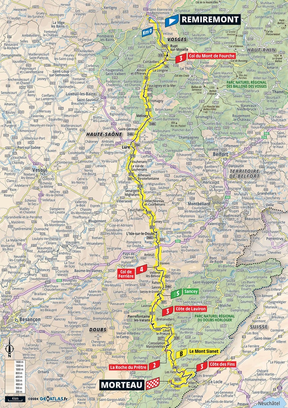 course map ﻿﻿of stage 6 of the 2024 tour de france femmes﻿