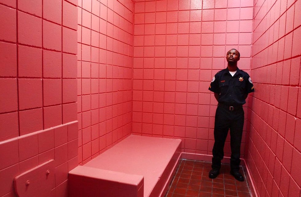 Prison cell painted
  Baker-Miller pink