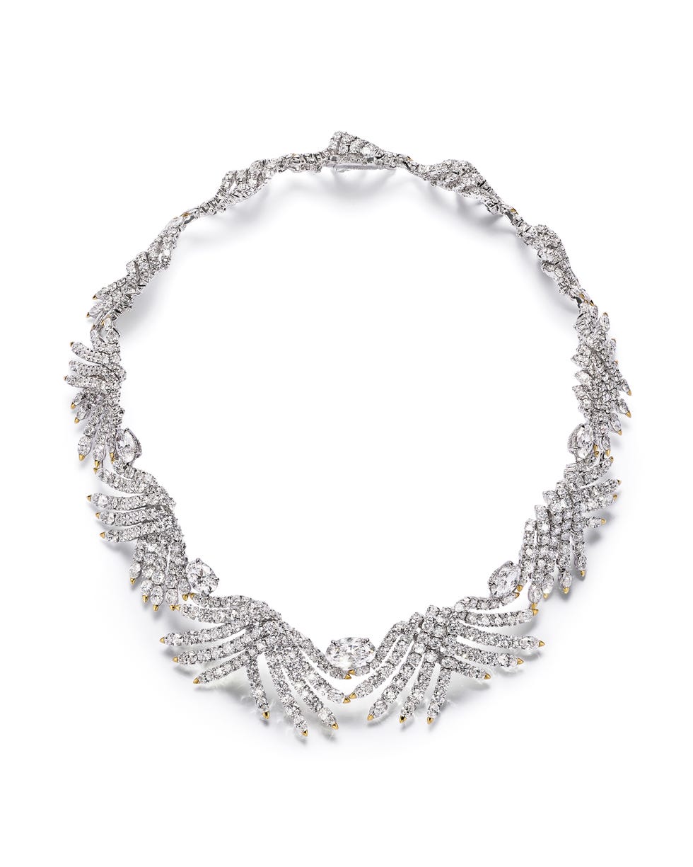 A luxurious diamond necklace featuring elegant design elements