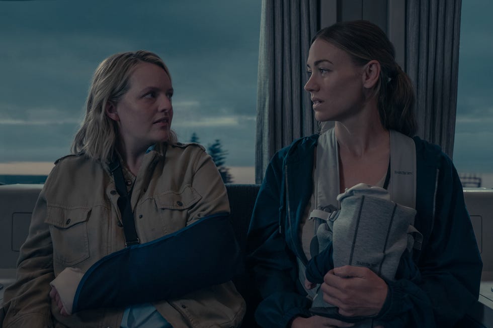 the handmaids tale “train” june and serena’s journey takes an unexpected turn. moira makes a bold decision. nick deals with a powerful visitor. (disney/steve wilkie) elisabeth moss, yvonne strahovski