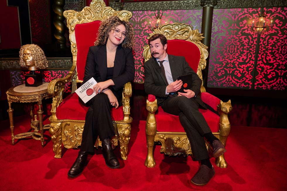 rose matafeo and mike wozniak in junior taskmaster
