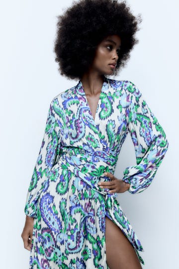 vestido camisero estampado