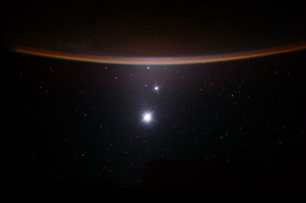 earth, moon, venus and jupiter