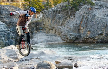 Extreme mountain unicycling